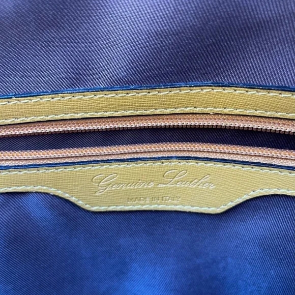 FLOTO MUSTARD YELLOW ITALIAN LEATHER SATCHEL - Picture 9 of 10